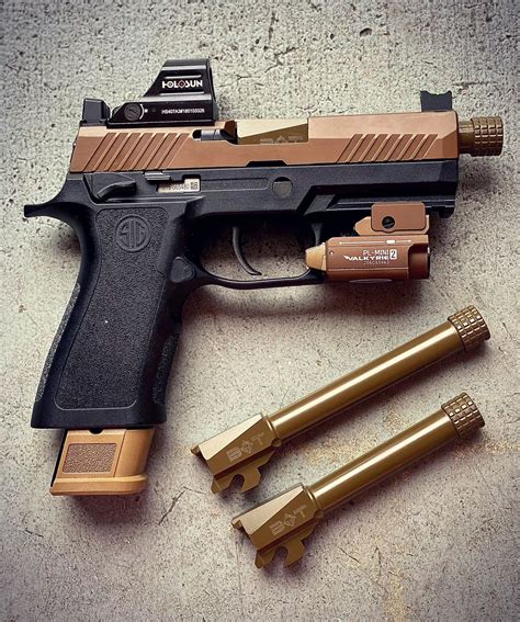 The TRYBE Defense Sig Sauer P320 Compact Pistol Slide is your winter chalet, and it&39;s fitted with multiple windows to show off your aftermarket barrel. . P320 full size threaded barrel gold